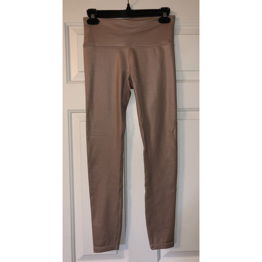Athleta Leggings Womens Size XS Metallic Pink Athleisure Media Pocket Workout